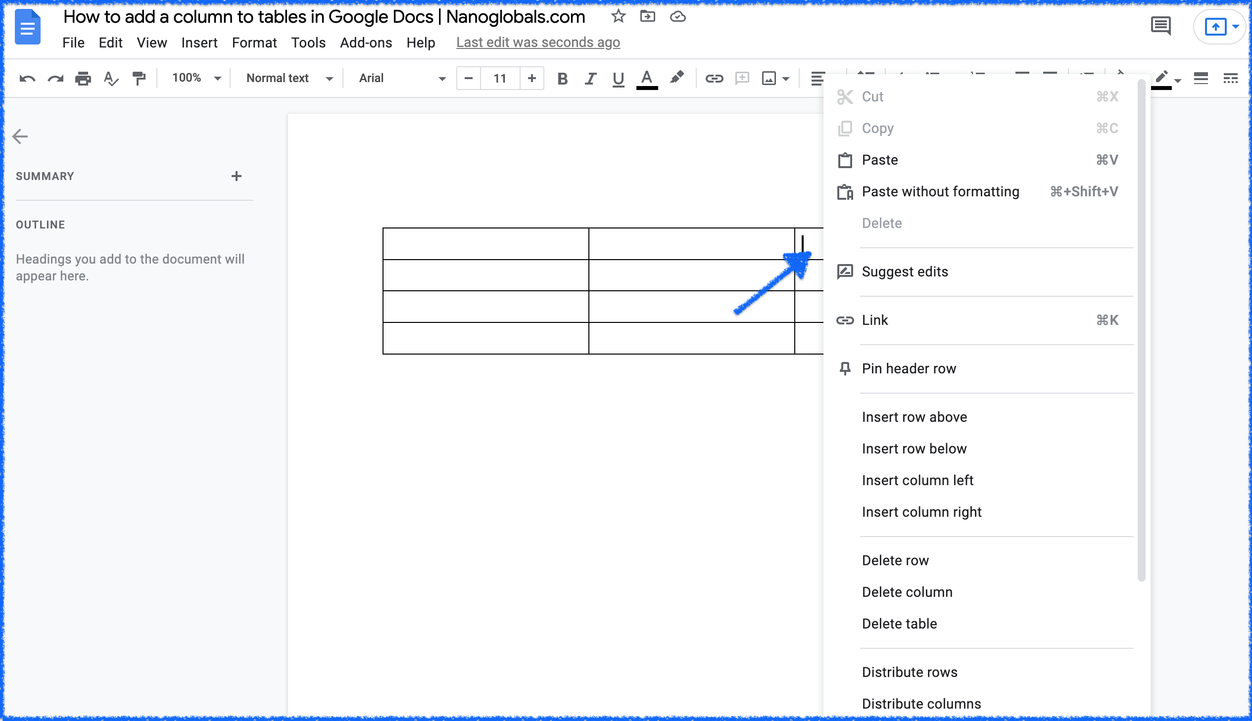 How To Create Columns In Google Docs App