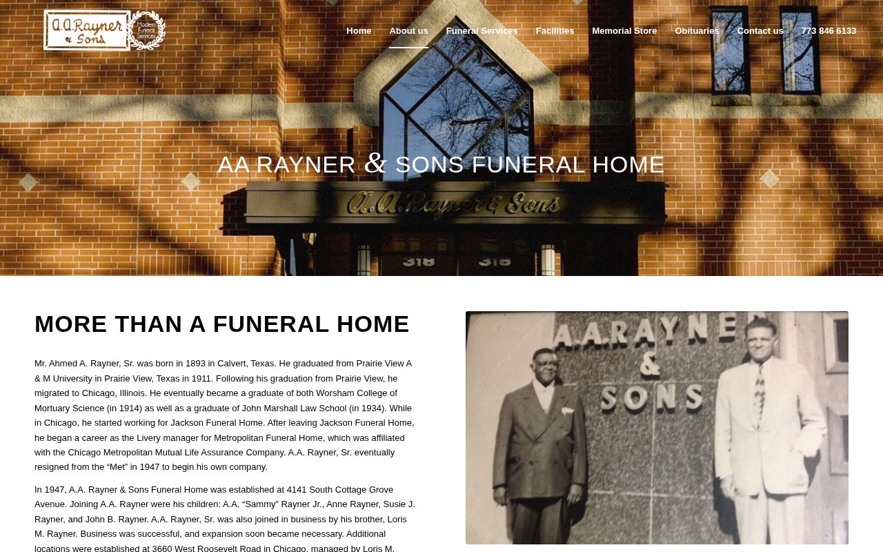 AA Rayner & Sons about page detailing the Civil Rights Movement history and Emmett Till funeral