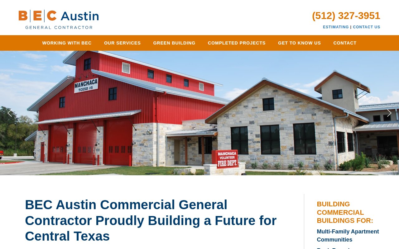 BEC Austin homepage with 50-year Central Texas commercial focus and purpose-driven mission statement