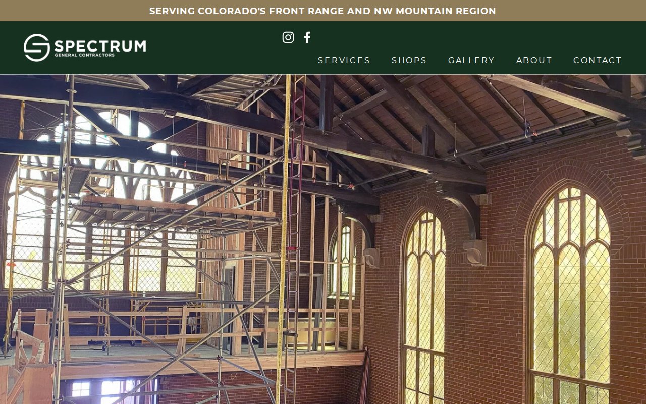 Spectrum General Contractors about page with Denver history and staff section
