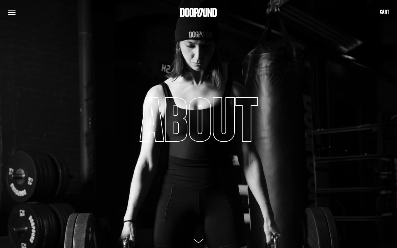 Dogpound about page showing trainer team with photos, specialties, and quotes