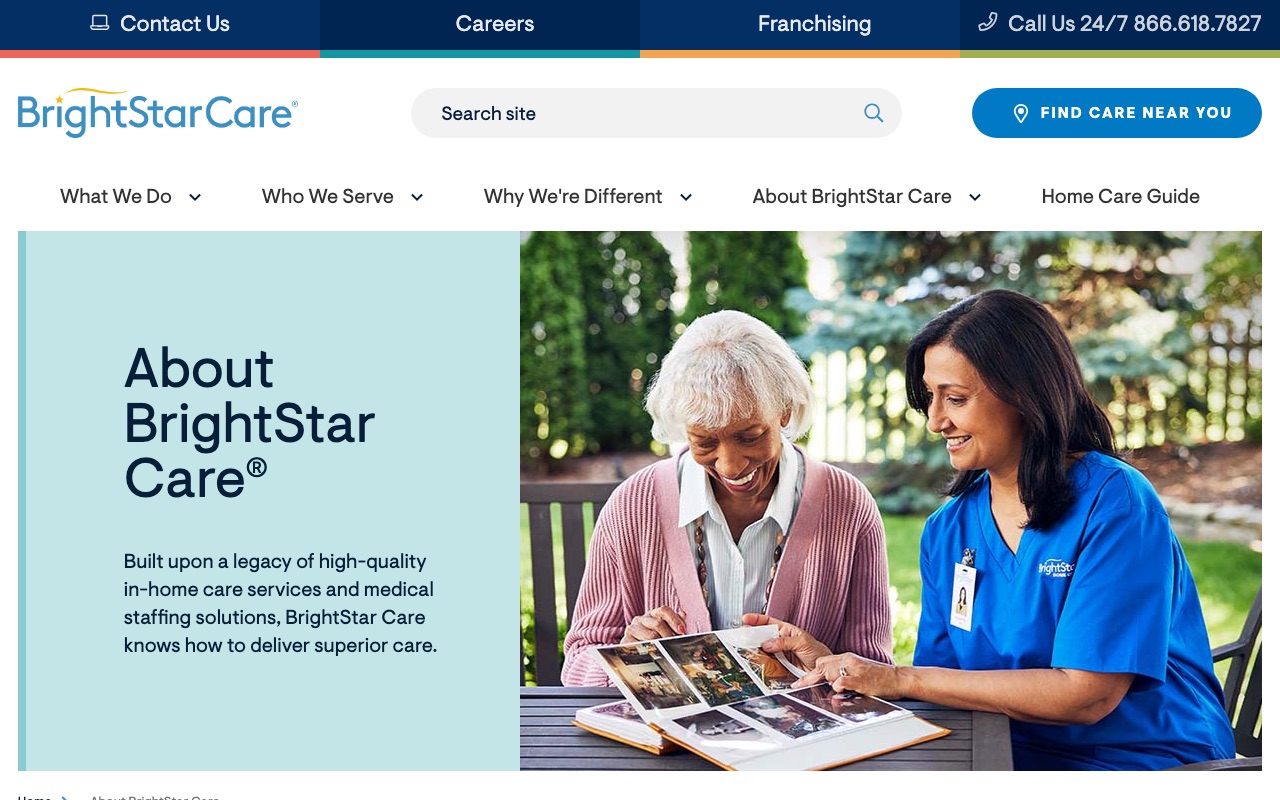 BrightStar Care testimonials section