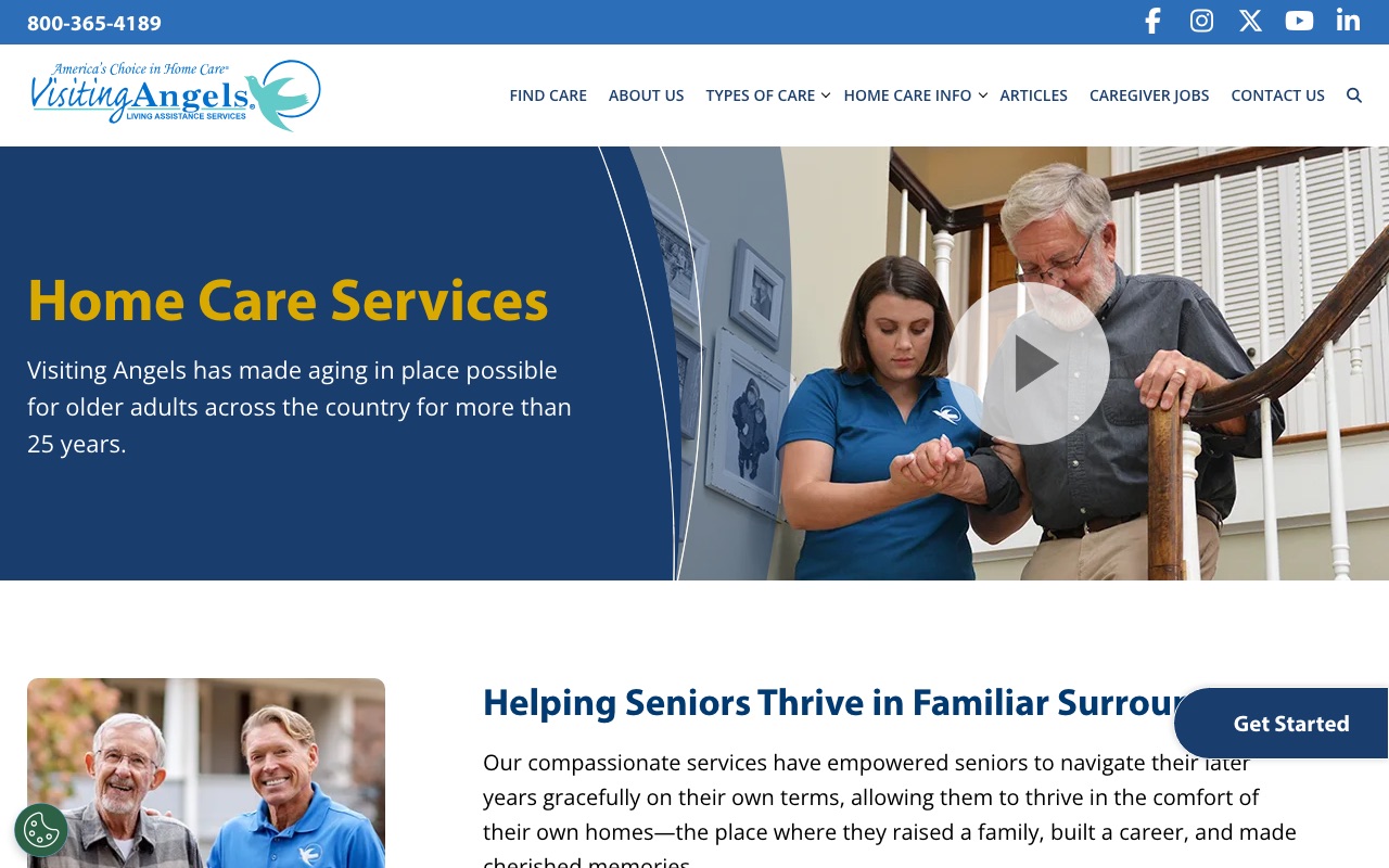 Visiting Angels services overview page