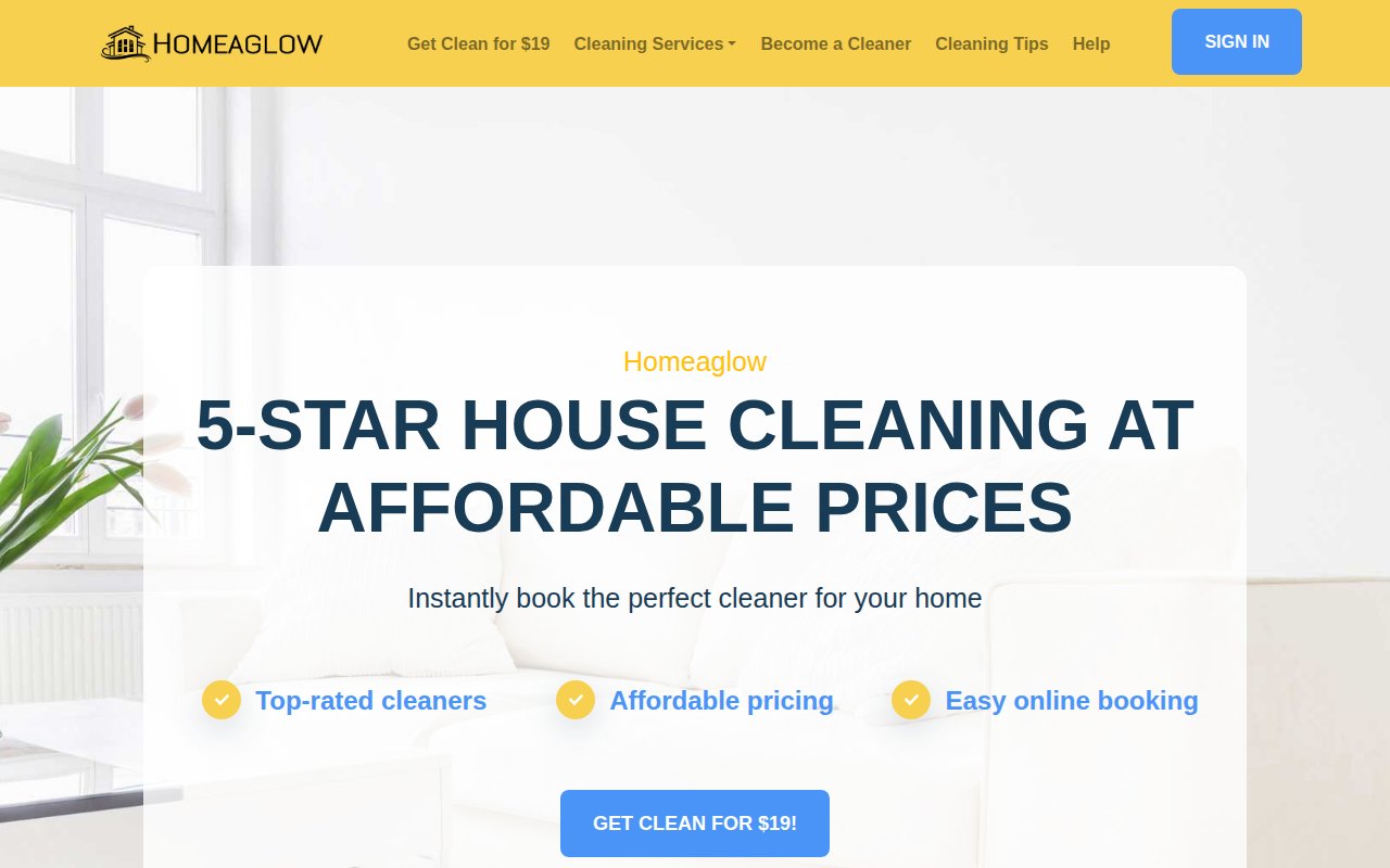 Homeaglow reviews page showing 4849 Trustpilot-verified ratings at 4.8 stars with 100 percent verified badge