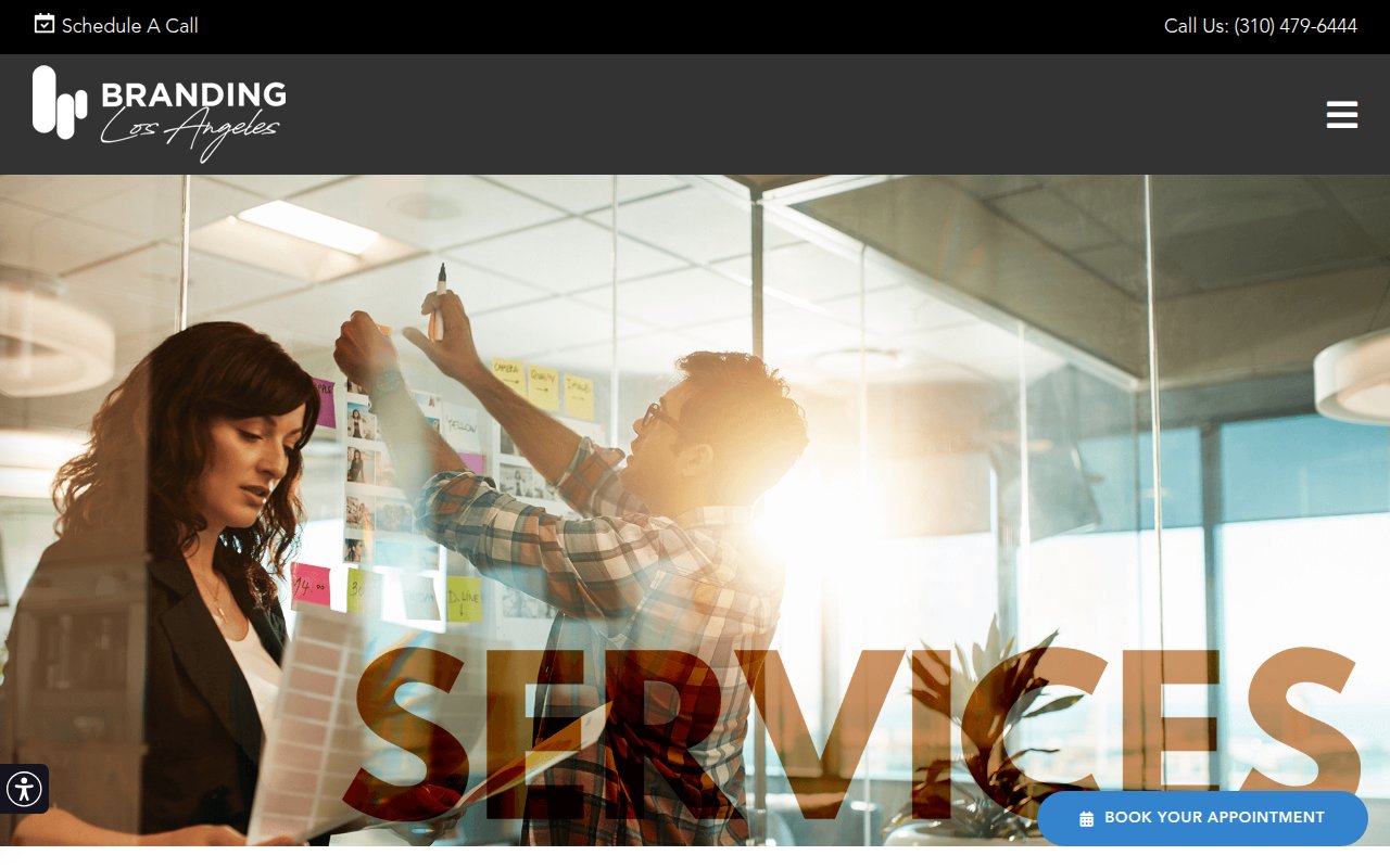 Branding Los Angeles services page with digital marketing offerings