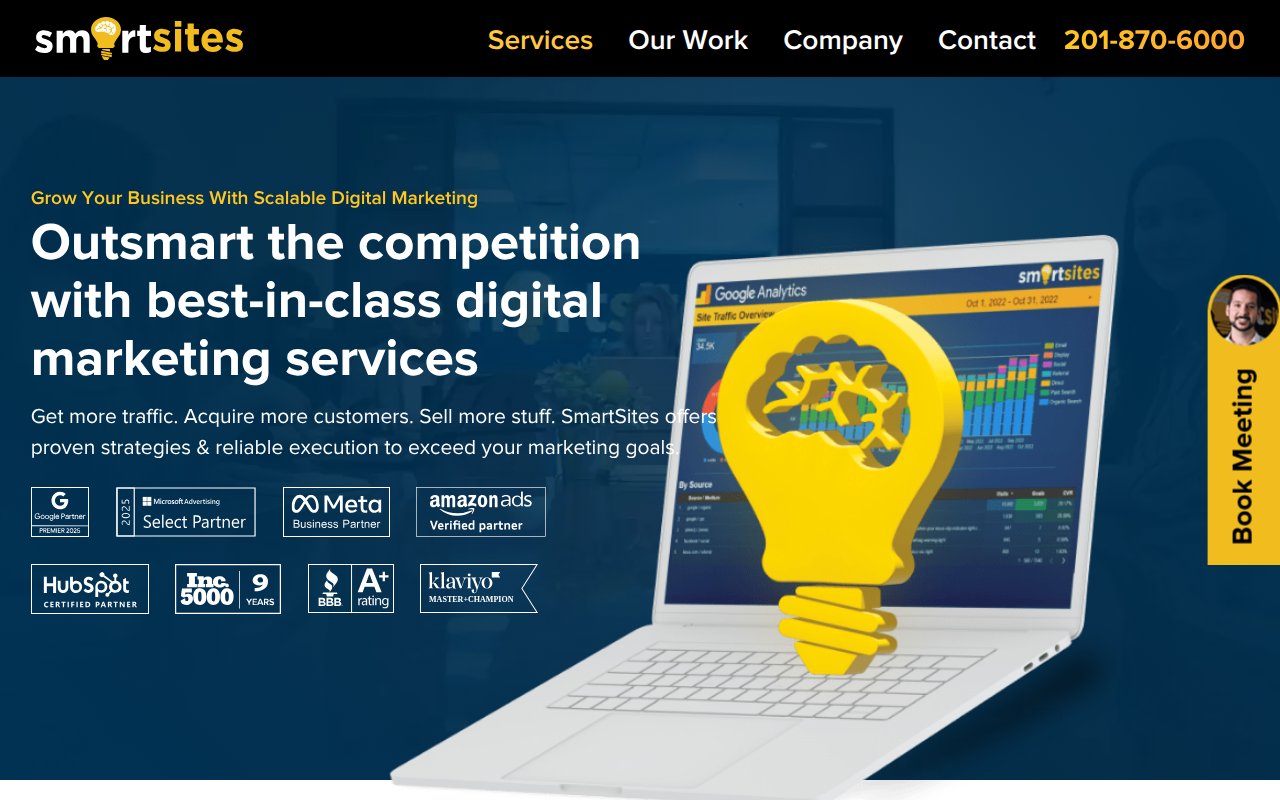 SmartSites digital marketing services overview page