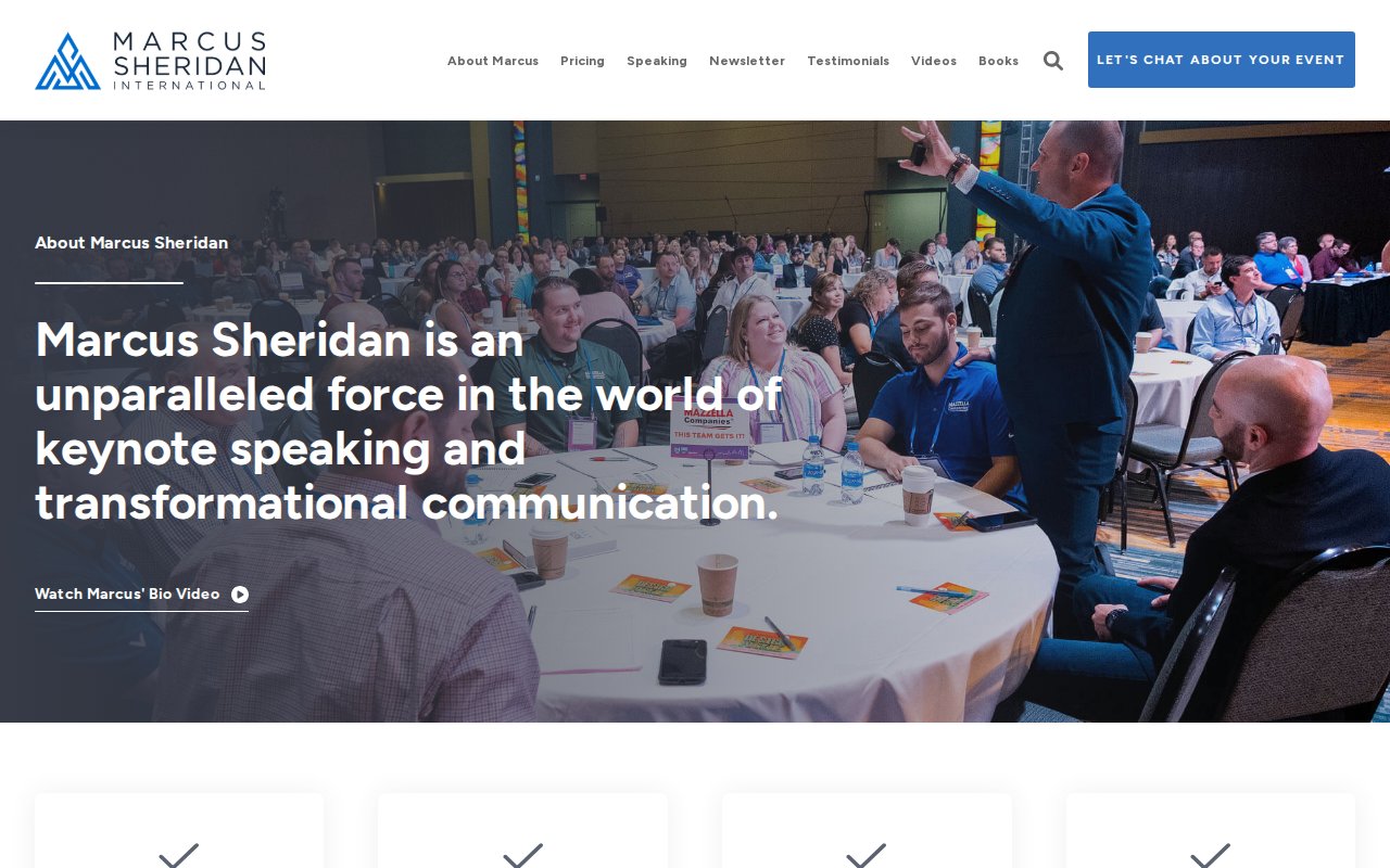 Marcus Sheridan about page with swimming pool company origin story