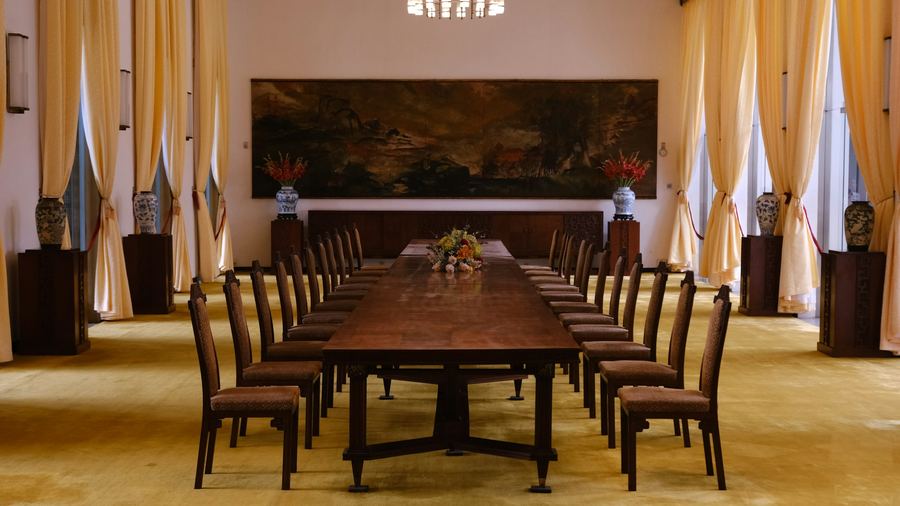 Grand Boardroom — 4K office Zoom background
