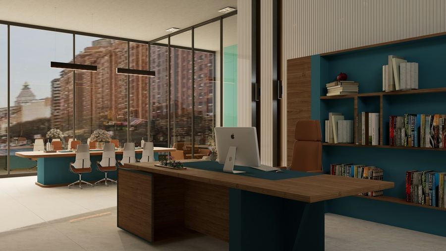 Modern Executive Office — 4K office Zoom background