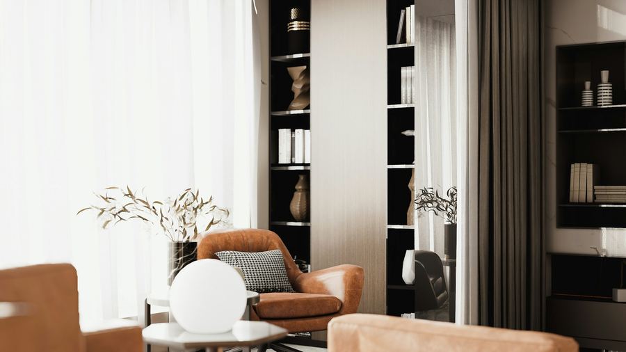 Warm Minimal Sitting Room — 4K office Zoom background
